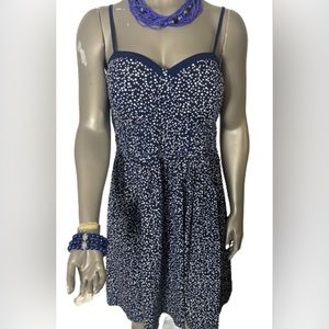 Jolie brand spaghettie strap sundress in Navy blue dot print.Made un India